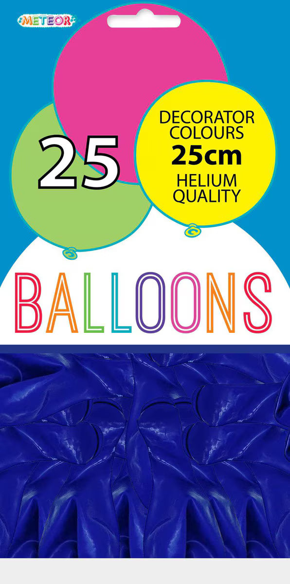 Meteor Party - Balloons 25cm Helium Quality 25pc Royal Blue
