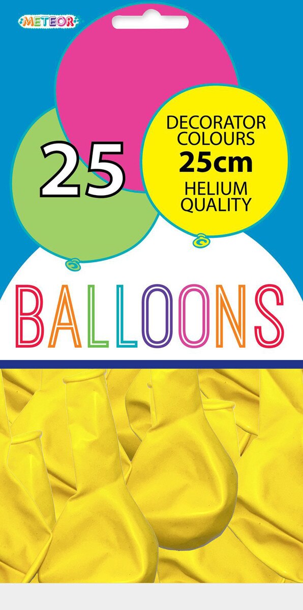 Meteor Party - Balloons 25cm Helium Quality 25pc Yellow