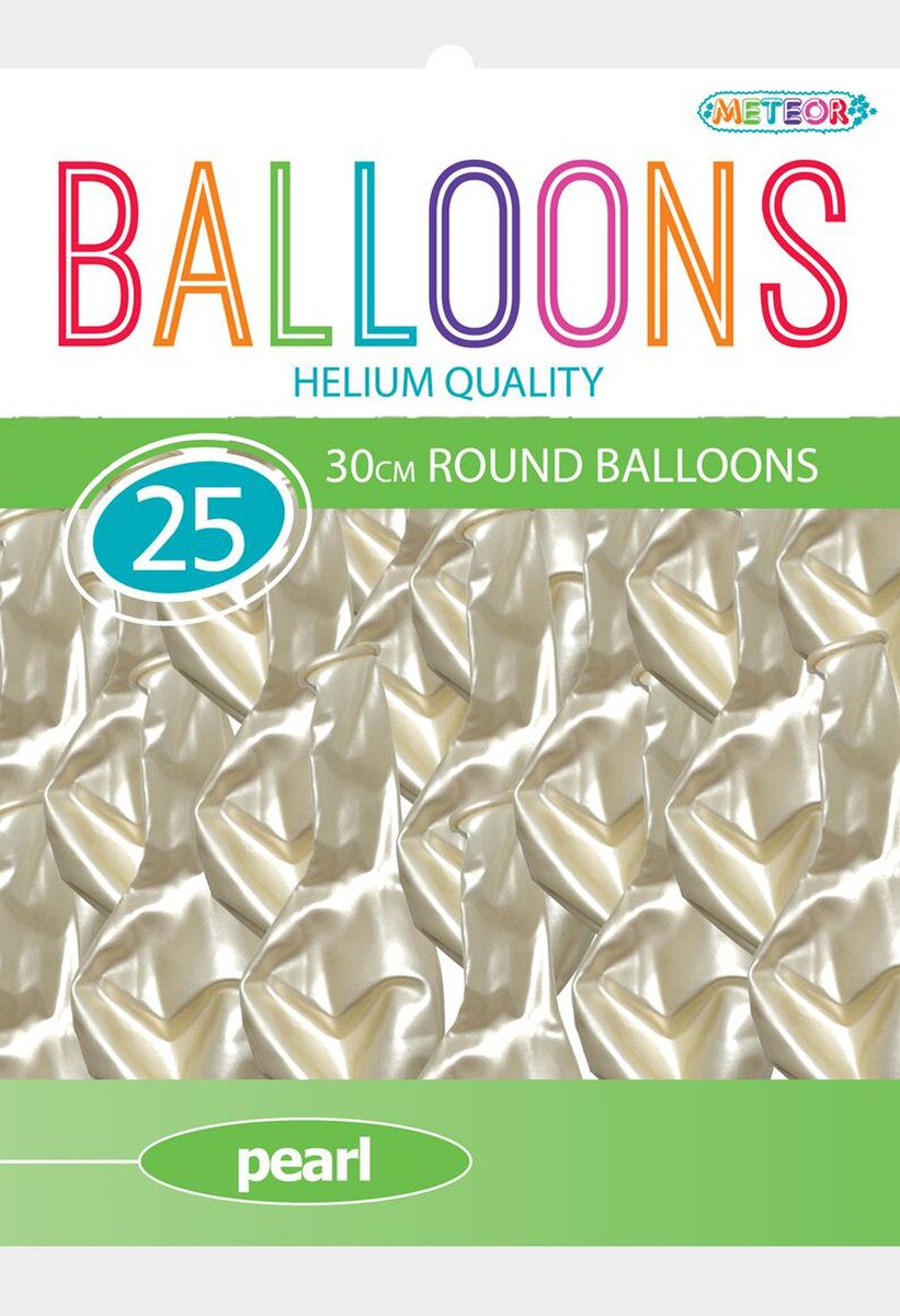Meteor Party - Balloons 30cm Helium Quality 25pc Pearl White