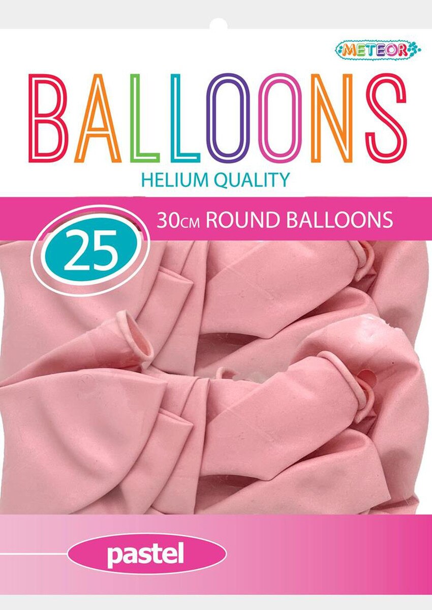 Meteor Party - Balloons 30cm Helium Quality 25pc Pastel Macaron Pink