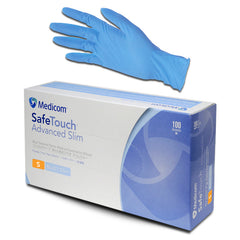 Medicom - Safe Touch Advanced Feel - Blue Textured Medi-Examination Gloves Small 100 Pcs