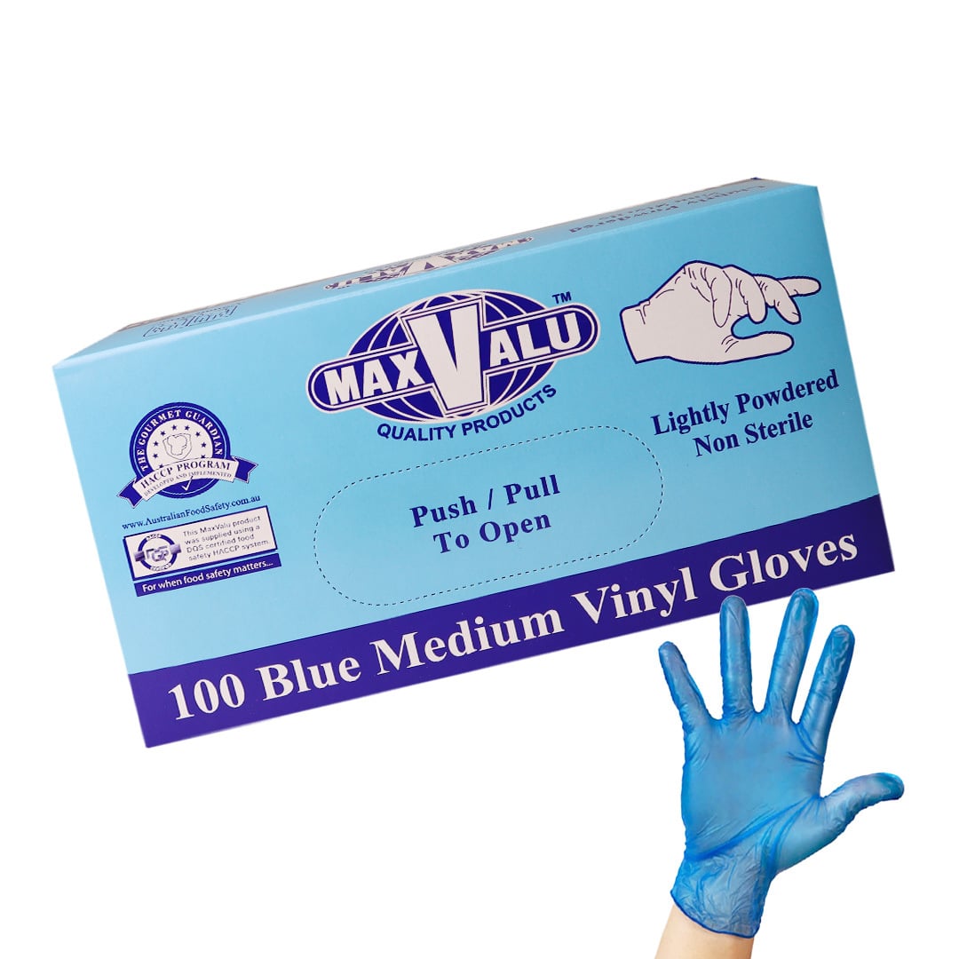 MaxValu - Powder Free Blue Nitrile Examination Gloves Medium 100pcs