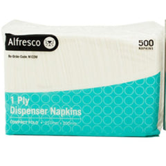 Alfresco White Dispenser Napkins 1ply 500pcs