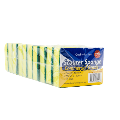 Nab Clean Scourer and Sponge 100mm x 75mm 10 pack