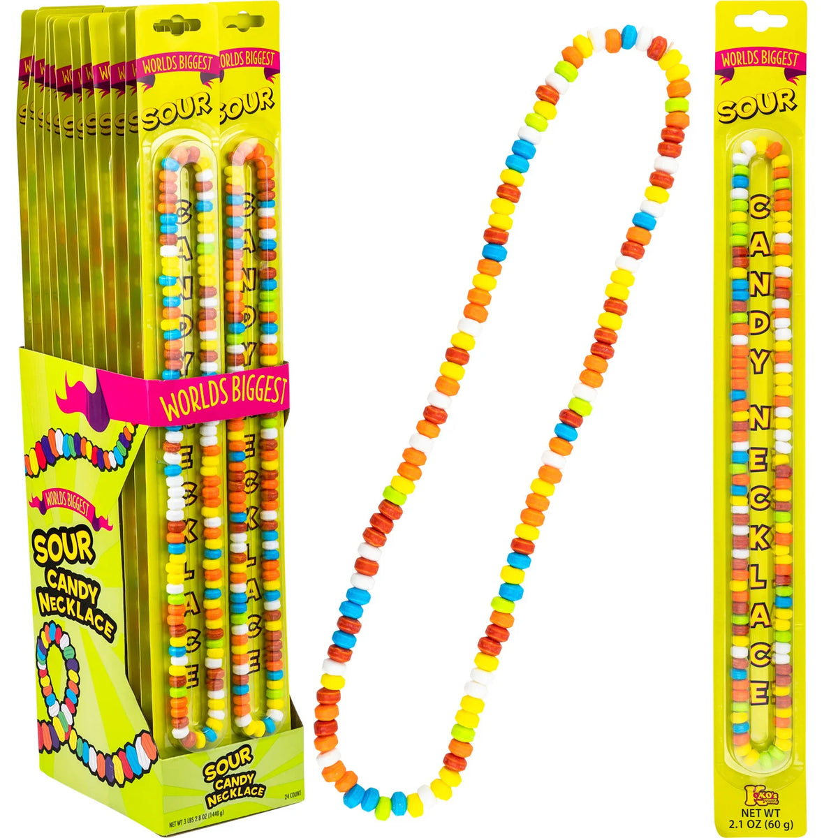 Koko World Biggest Sour Giant Necklace 60g * 24 Pack