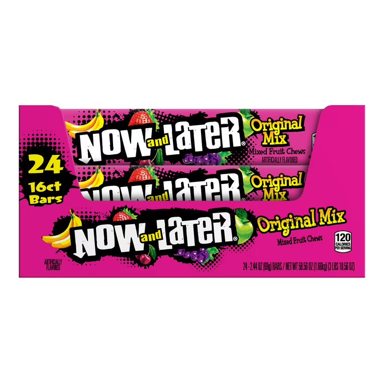 Now & Later Chewy Original Mix Candy 68g * 24 Pack