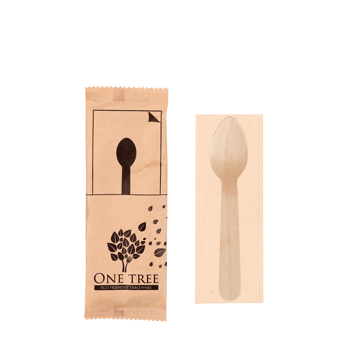 One Tree Wooden Cutlery Set Teaspoon & Napkin 400pcs