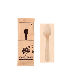 One Tree Wooden Cutlery Set Teaspoon & Napkin 400pcs