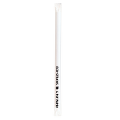 Eco-Straw 4ply Wrapped Jumbo Paper Straw 8.2mm Plain White 1000pcs