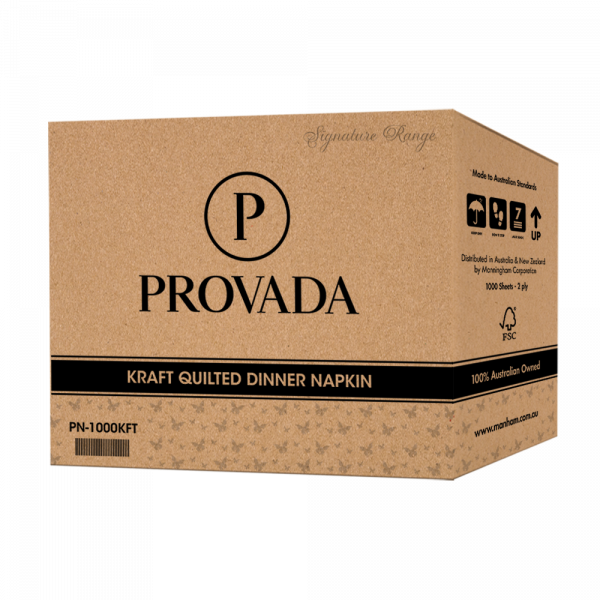 Provada- 2ply 100sht Kraft GT Fold Quilted Dinner Napkin 40x40cm