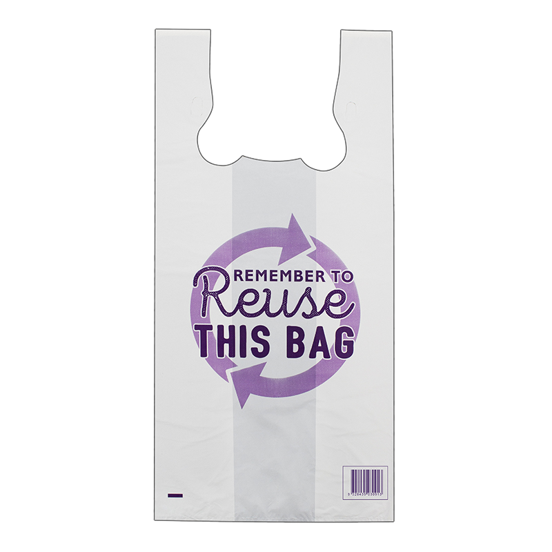 Bundle Huhtamaki - Printed Reusable Singlet Bags Extra Large 5x100pcs