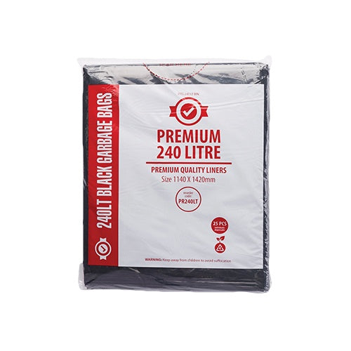 Premium Bin Liner Star Seal Black 240LT
