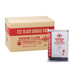 Premium - Garbage Bag - Black Bin Liner 72L 760x910mm 50pcs