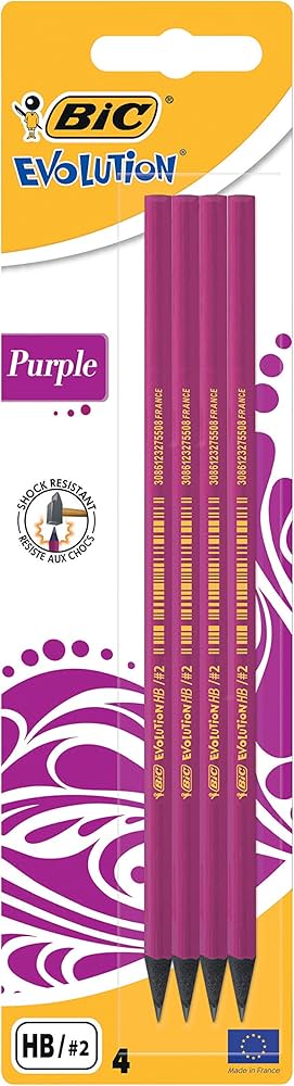 Bic Evolution Purple Pencil 4 Pack