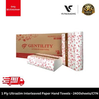 Gentility Ultraslim Interleaved Hand Towels 1ply 2400 Pcs
