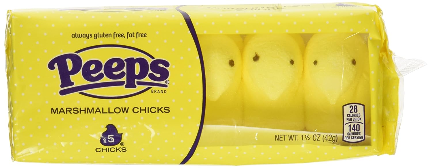 Peeps Marshmallow Yellow Chicks 5 Pieces