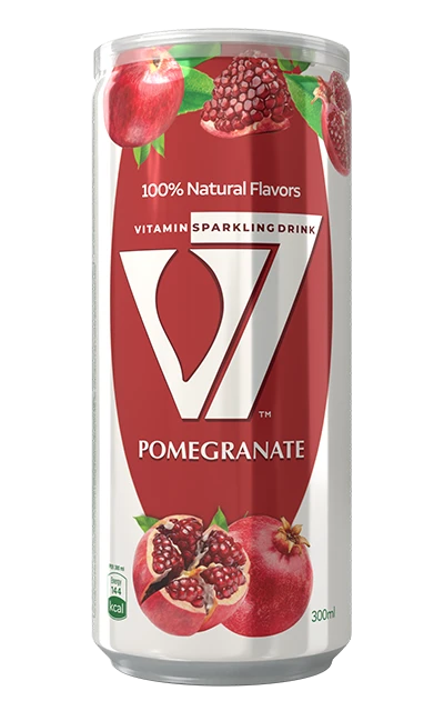 V7 - Vitamin Sparkling Drink -Pomegranate - 300mL x 24 Pack