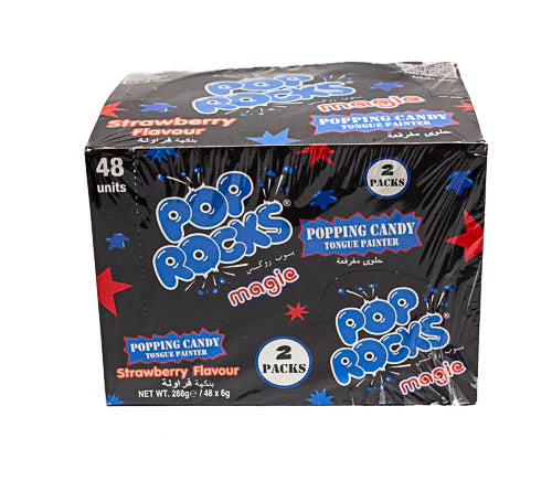 Pop Rocks Magie Strawberry Tongue Painte Popping Candy 6g * 48 Pack