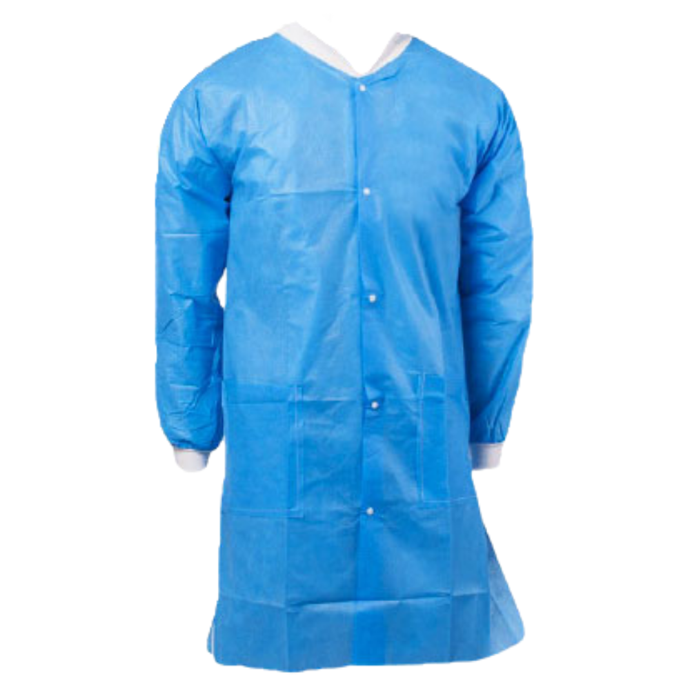 ProSafe Blue Disposable Lab Coat PP No Pocket 50 Coats Past Exp