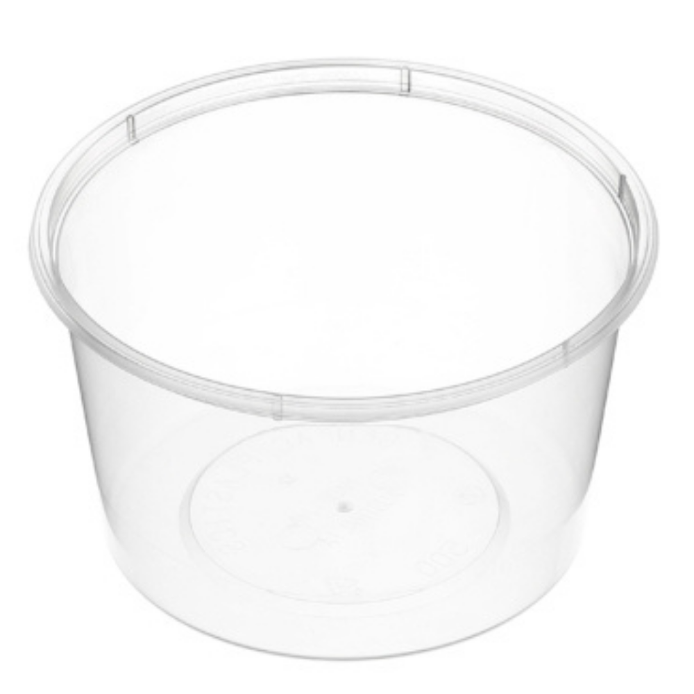 Genfac Round Plastic Container Natural 600ml