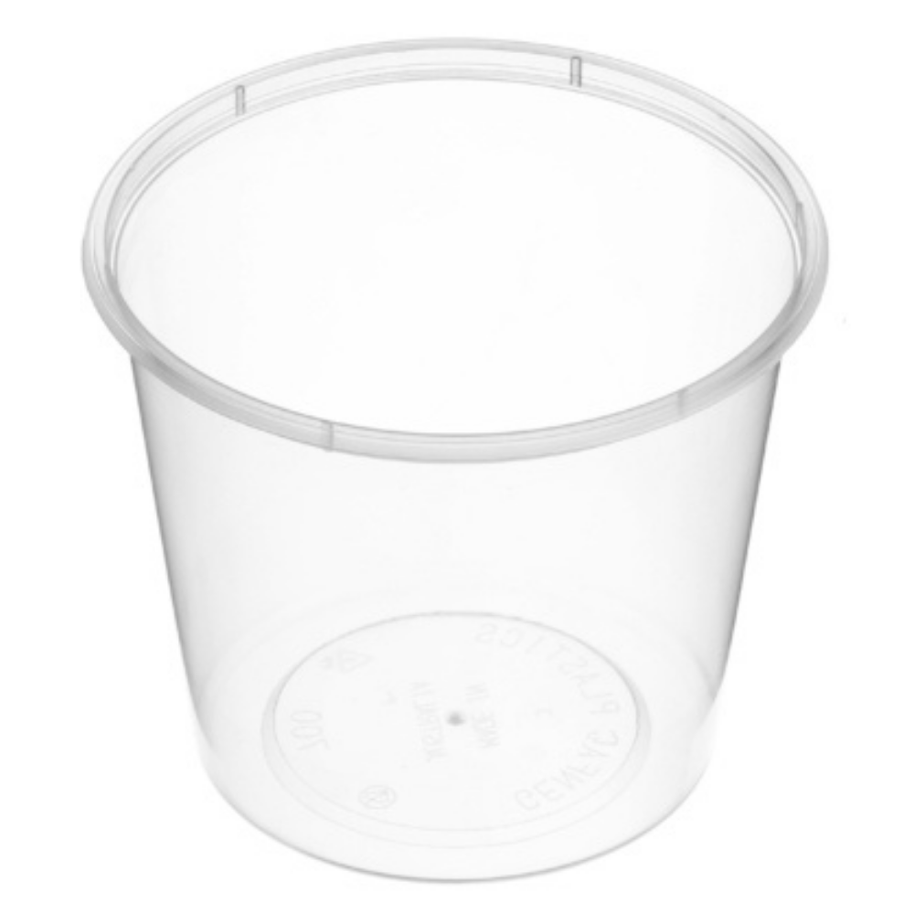 Genfac Round Plastic Container Natural 700ml