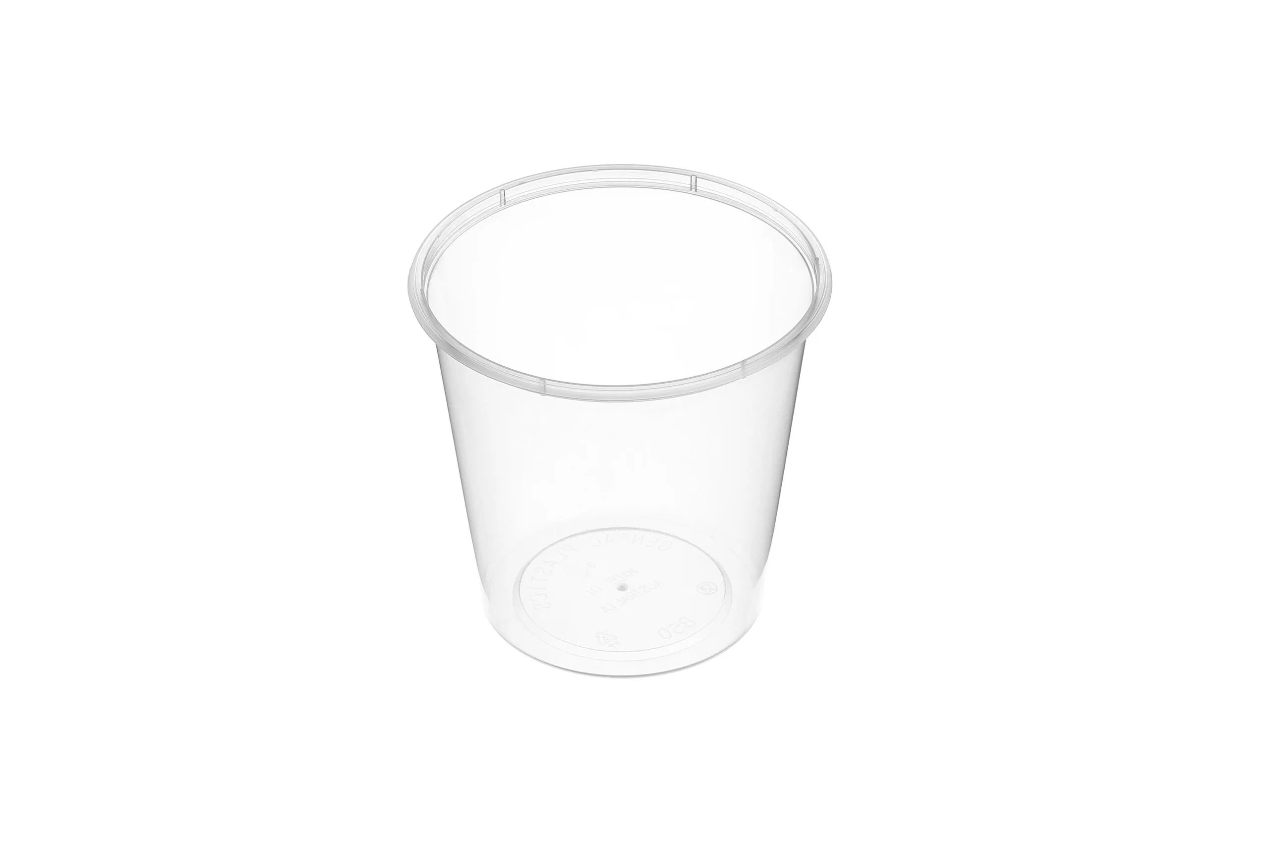 Genfac - Round Plastic Container - Natural - 850ml - 50pcs