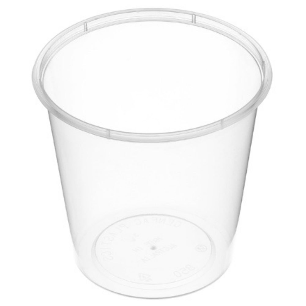 Genfac Round Plastic Container Natural 850ml