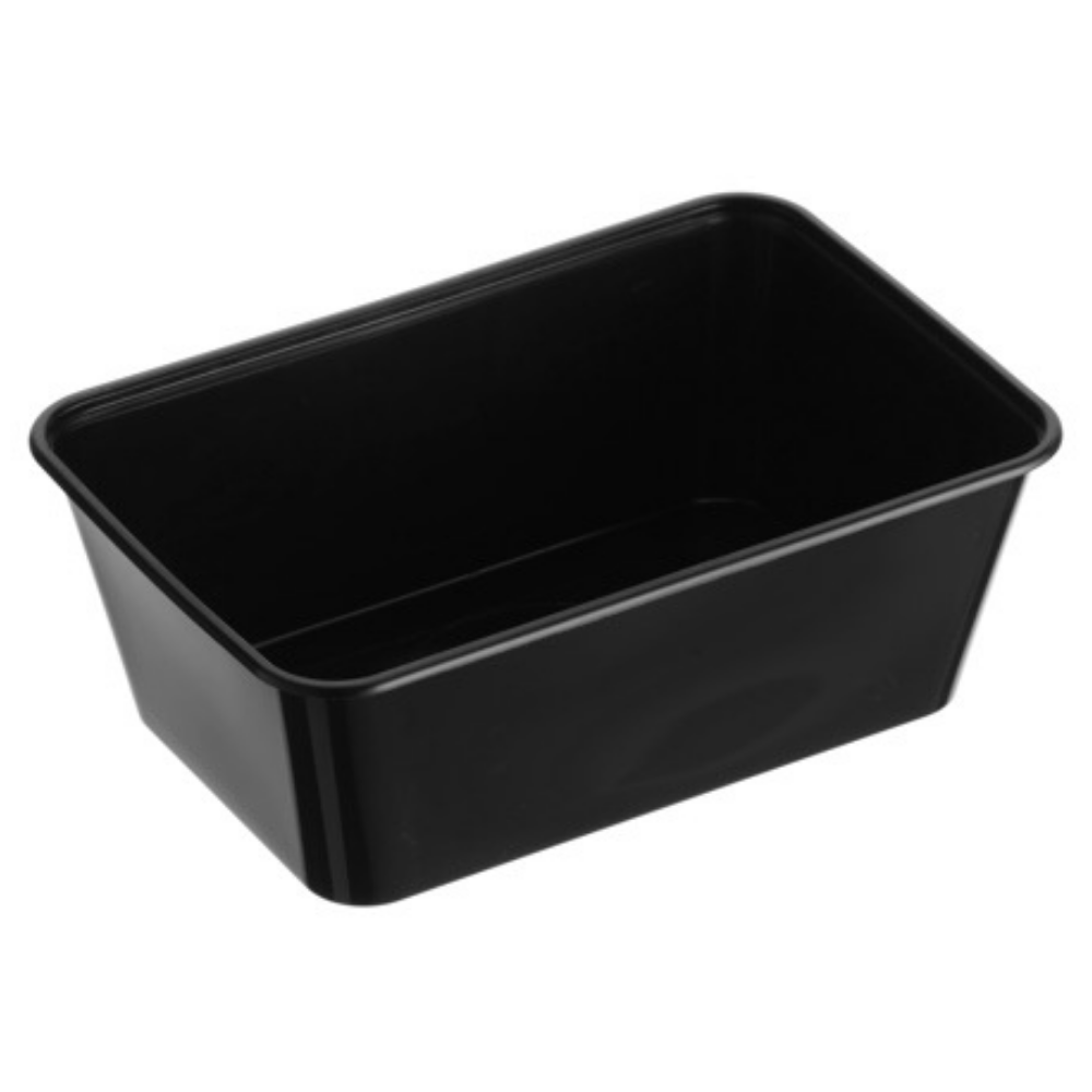 Genfac Rectangle Plastic Container Black 900ml