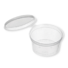 Genfac Round Hinged Sauce Container Natural 28cc