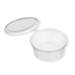 Genfac Round Hinged Sauce Container Natural 50cc