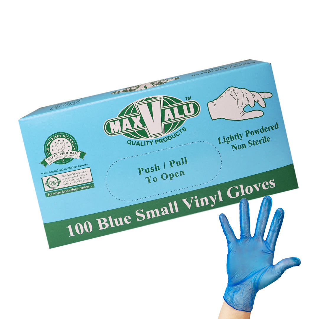 MaxValu - Powder Free Blue Nitrile Examination Gloves Small 100pcs