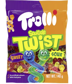 TROLLI SQUIGGLE TWIST 140G*10