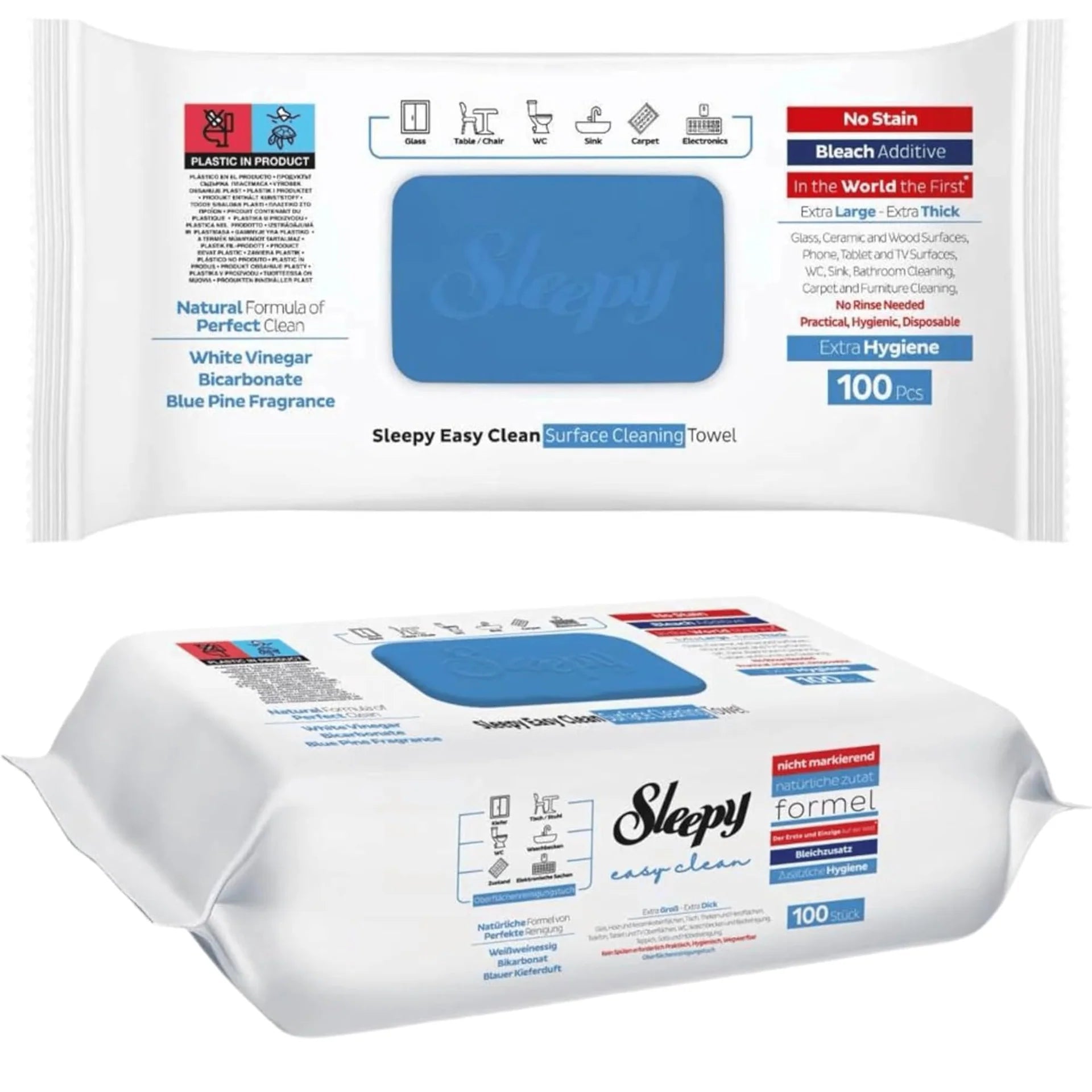 Sleepy - Multipurpose Cleaning Towels - Bleach - 100pcs