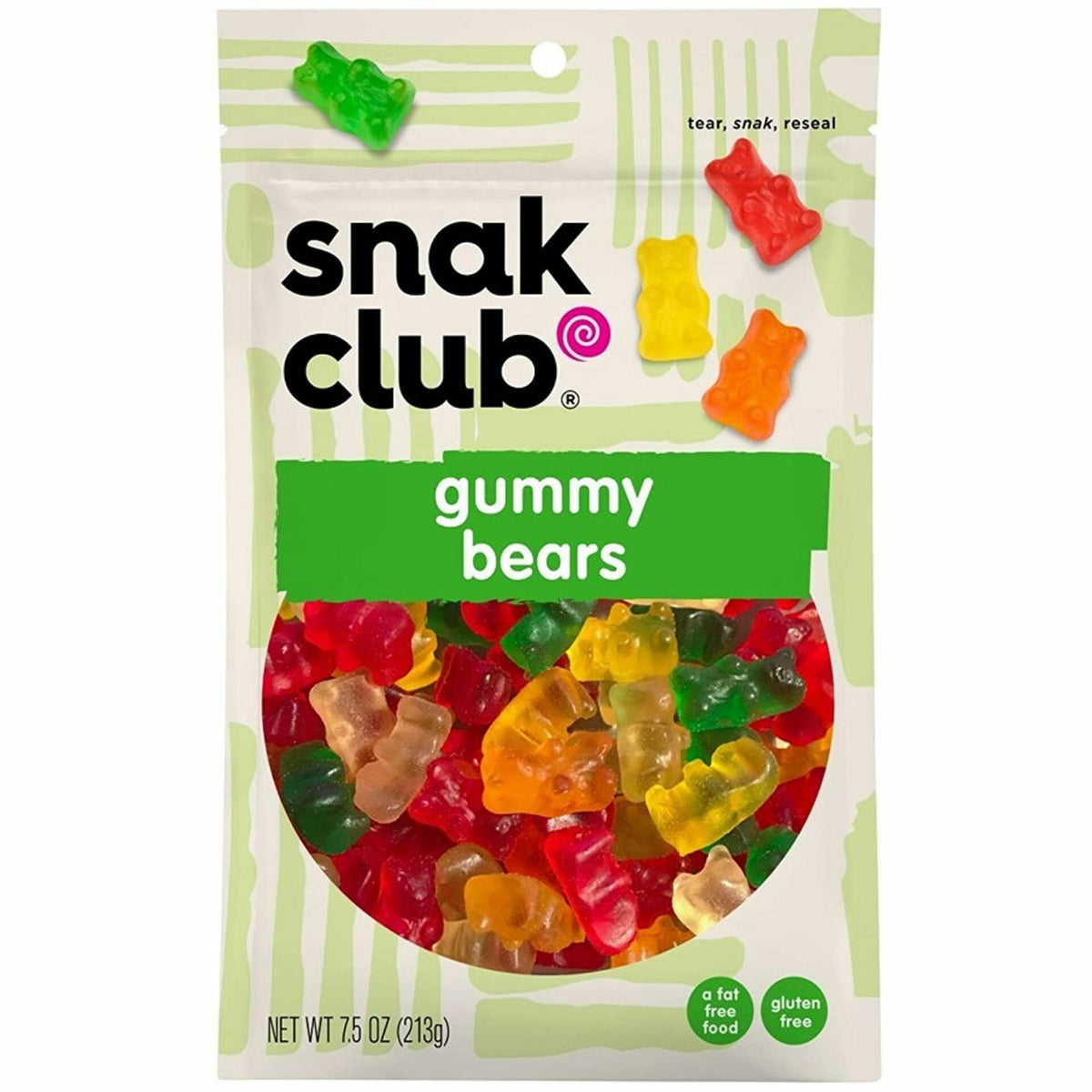 Snak Club Sour Gummy Bears 213g * 6 Bags