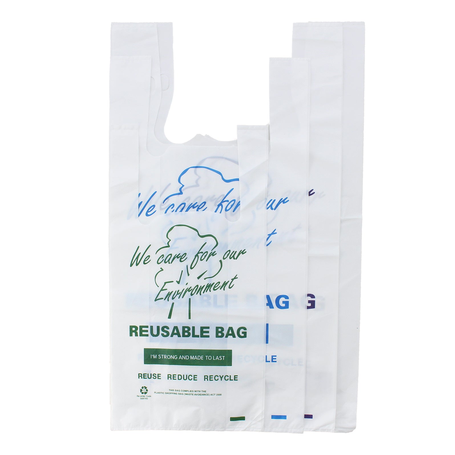 Huhtamaki - Printed Reusable Singlet Bags Extra Large 100pcs