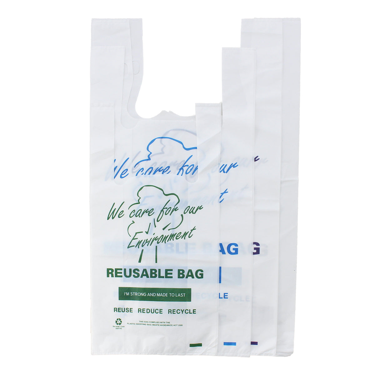 Huhtamaki - Printed Reusable Singlet Bags Extra Large 100pcs