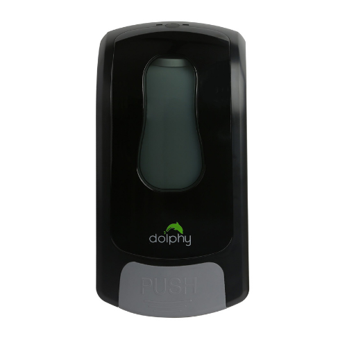 Dolphy Manual Soap and Sanitiser Dispenser Black 1000ml