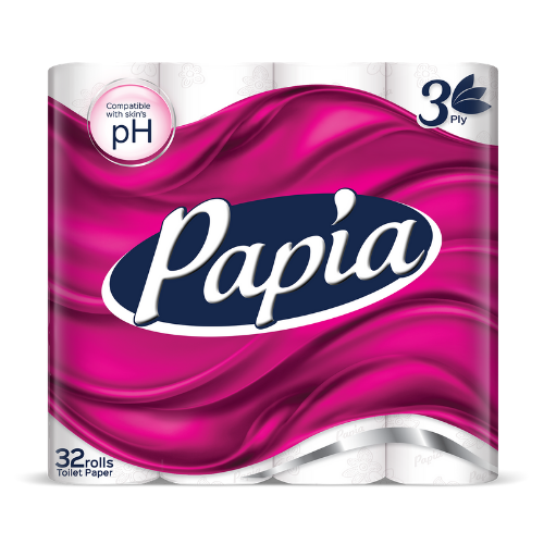 Papia 3ply Toilet Paper 32 Rolls