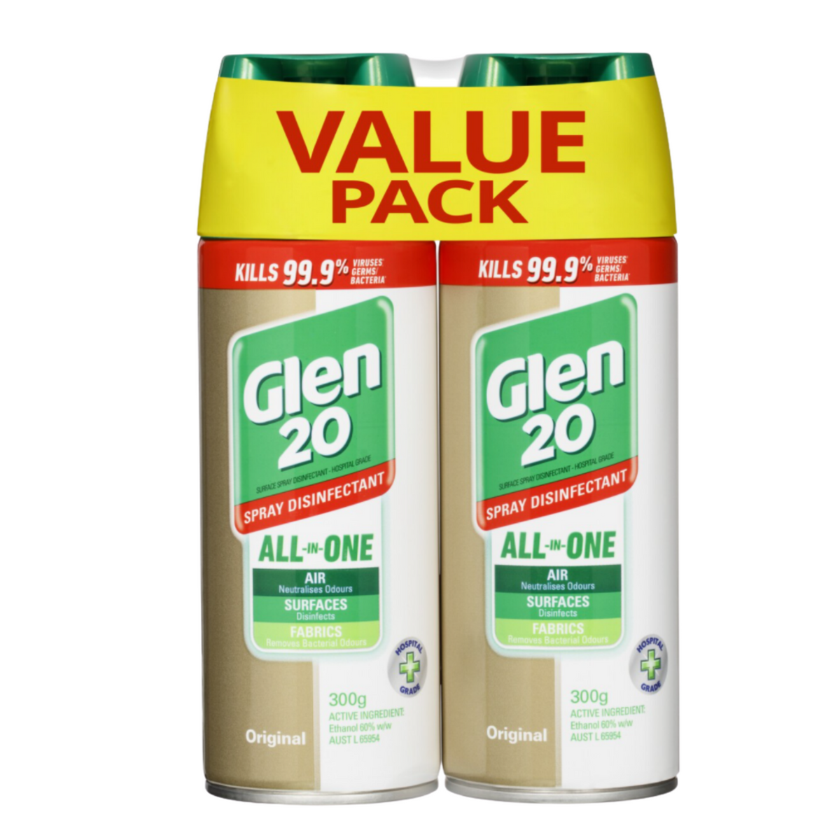 Glen 20 Anti-Bacterial Disinfectant Spray Value Pack 2 x 300g