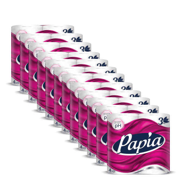 12 x Papia 3ply Toilet Paper 4 Rolls