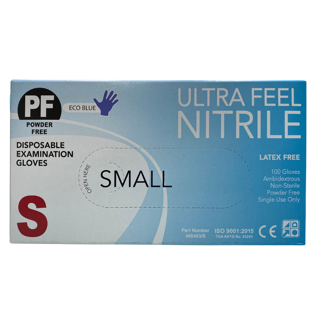 Ultra Feel Disposable Nitrile Gloves Powder Free Eco Blue 100pcs