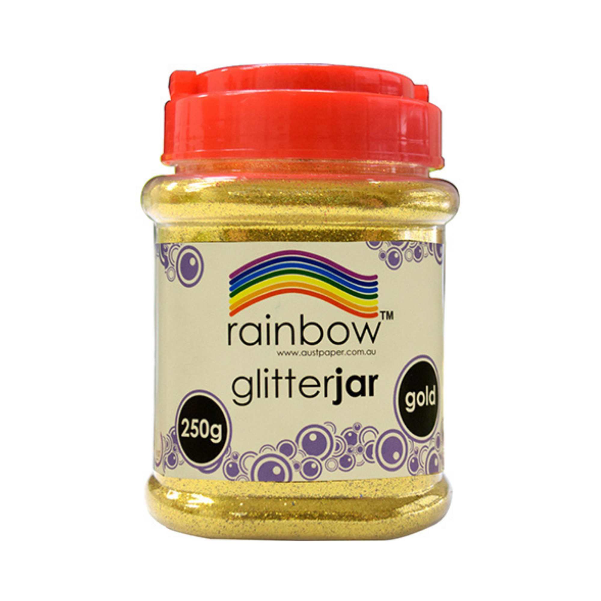 Rainbow Fine Glitter Jar Gold 250g