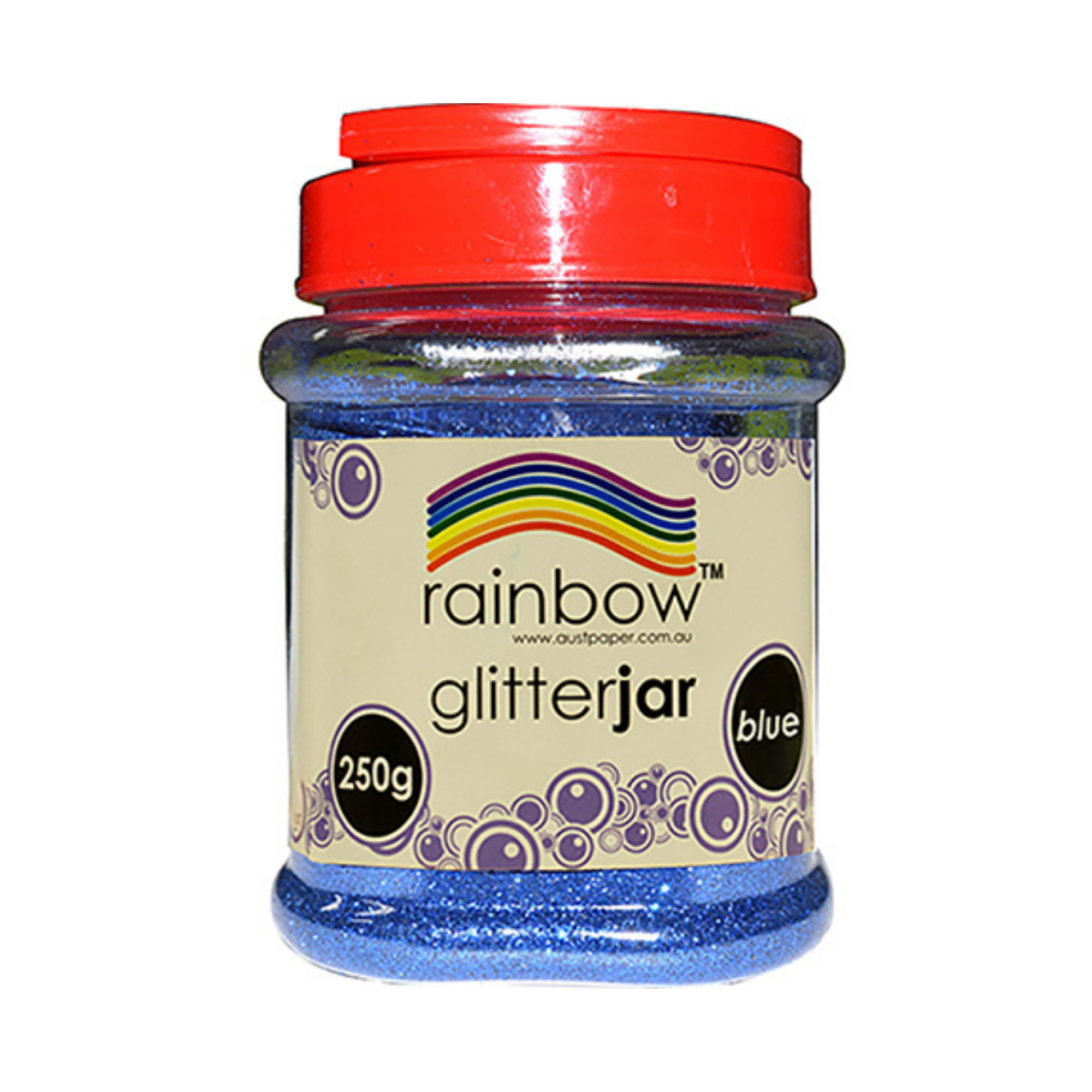 Rainbow Fine Glitter Jar Blue 250g
