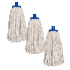 3 x Sabco Professional Contractor Cotton Mop Head White 350g