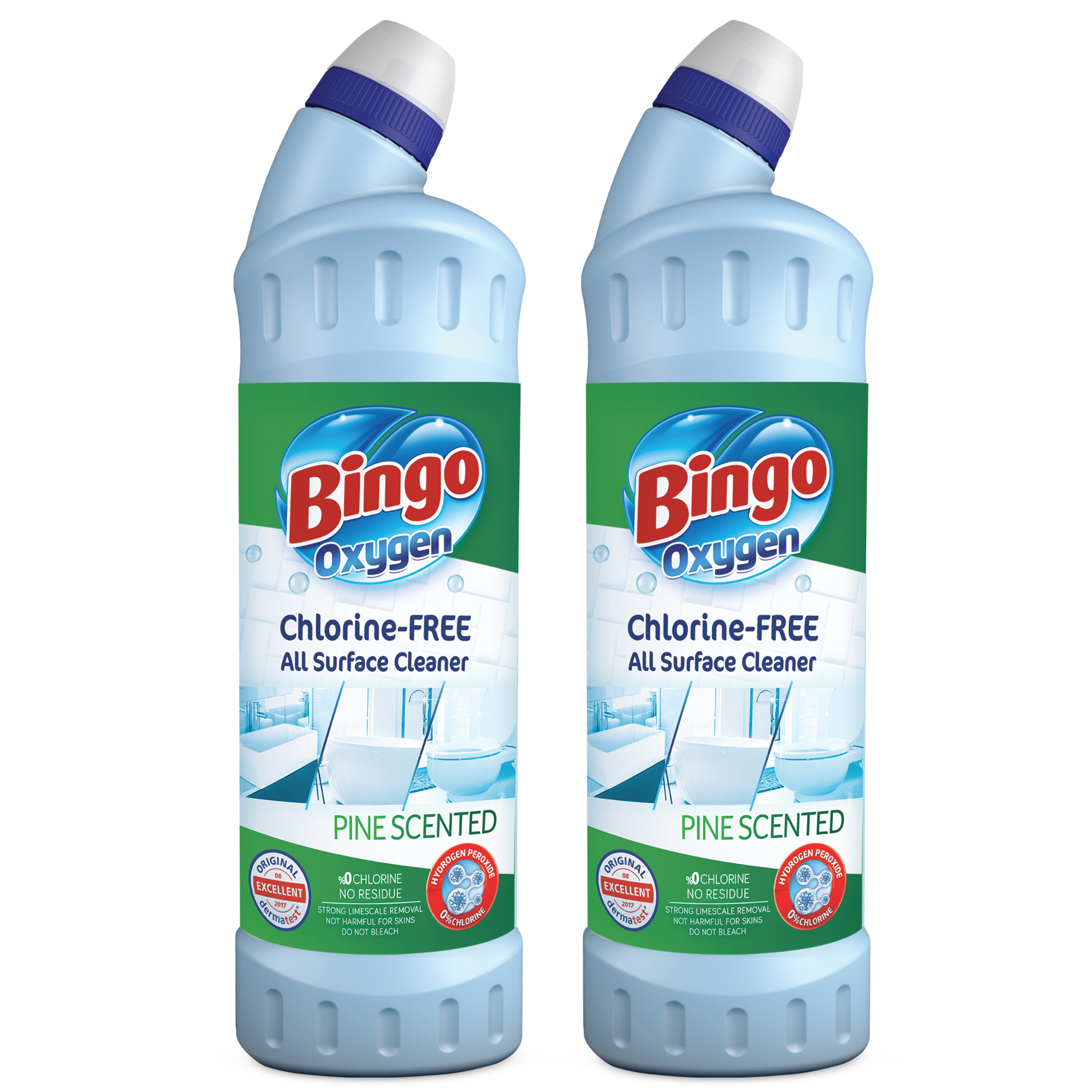 2 x Bingo Non-Chlorine Bleach Pine Scented 750ml