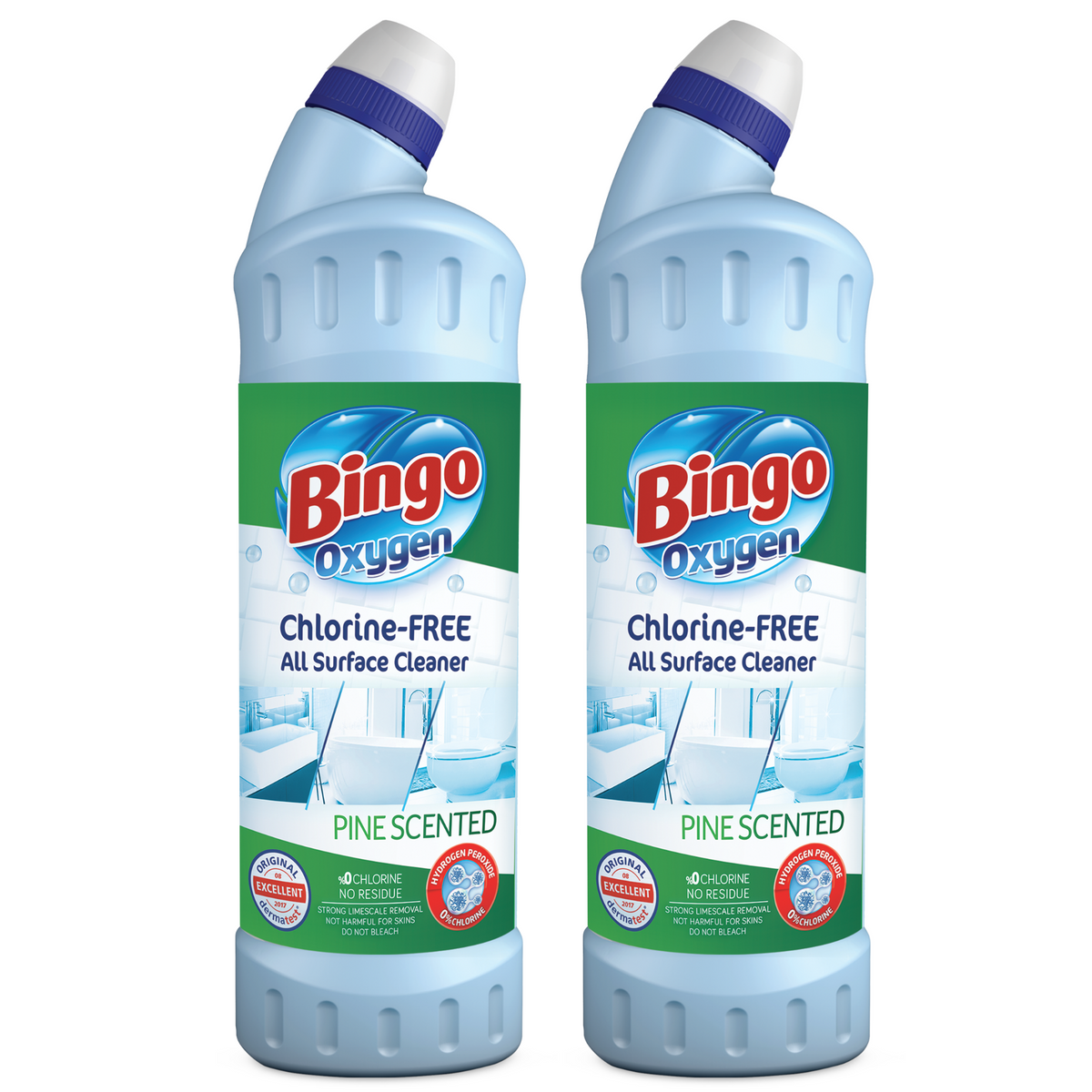 2 x Bingo Non-Chlorine Bleach Pine Scented 750ml