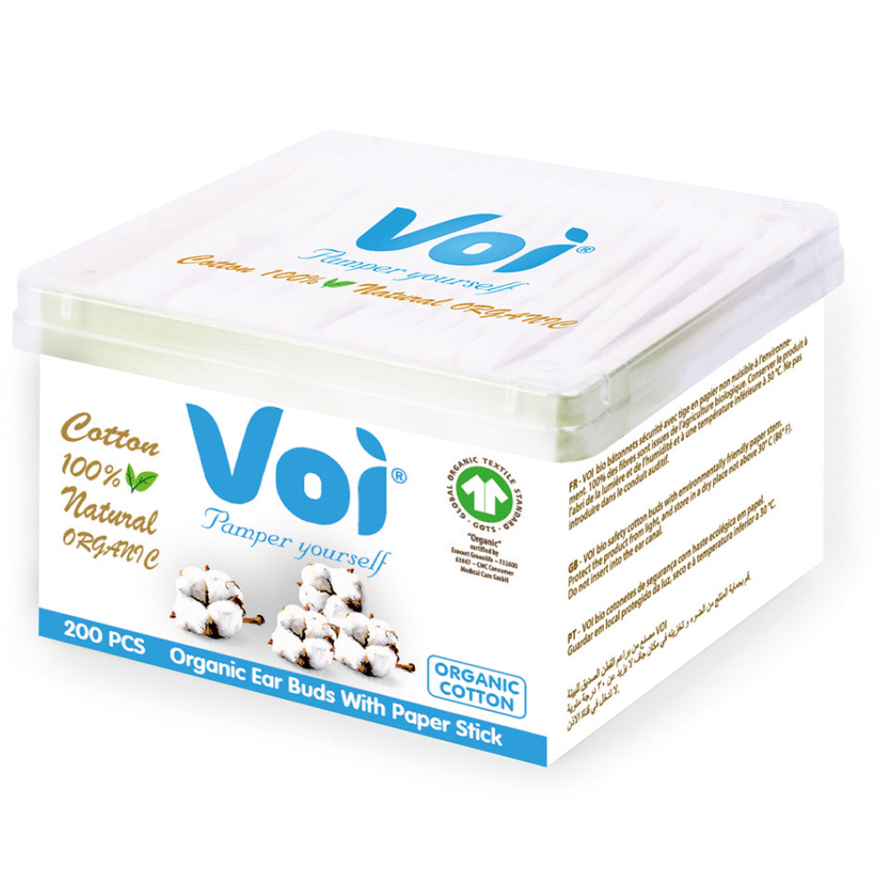 Voi Cotton Tipped Paper Stick Earbuds 200pcs