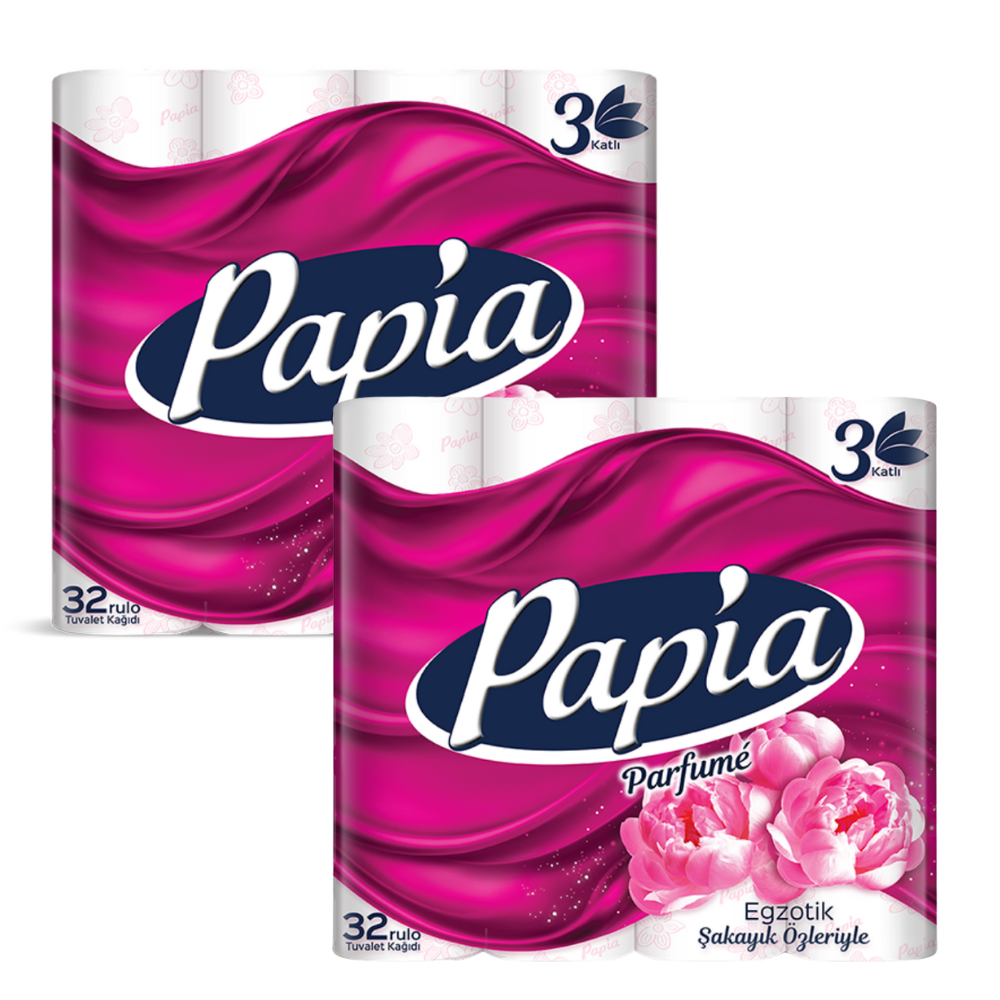 2 x Papia 3ply Exotic Perfume Toilet Paper 32 Rolls