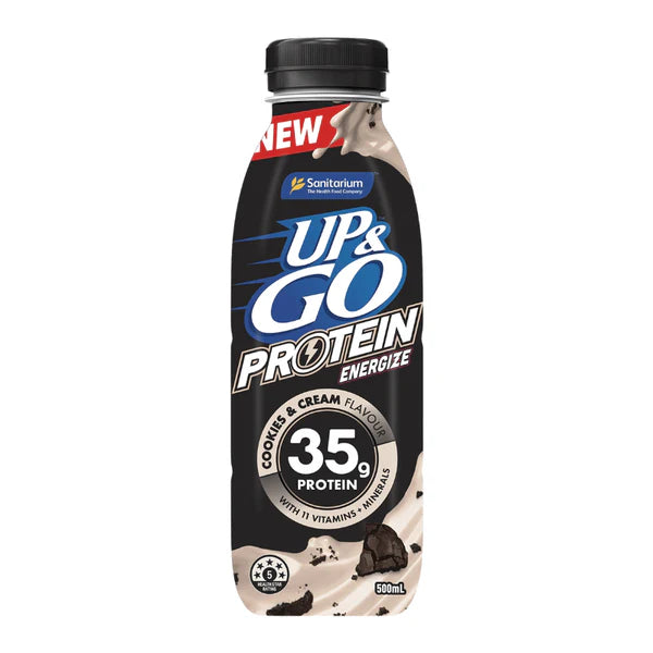 500ML UP&GO PROT COOKIES&CRM x 8 Pack