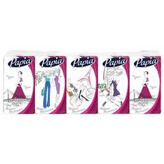 Papia Pocket Facial Tissues Fashion Capitals 4ply 10 Pack